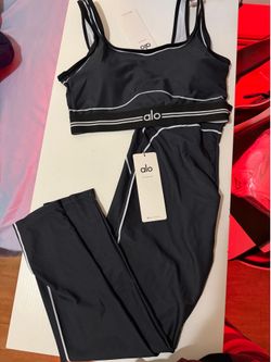 Alo Yoga Black Matching Sports Bra & Leggings Set | New With Tags