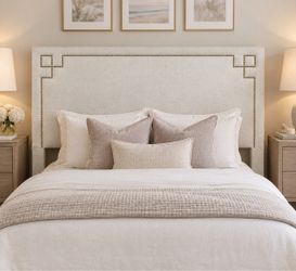 Upholstered Headboard with Nailhead Trim king