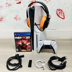 PlayStation 5 Slim  Disc Version - 1TB  , Bonus 1 Game , 1 Headset ( Used Very New )