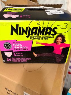 Pampers Ninjamas Nighttime Underwear Size L 34 Count
