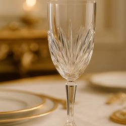 Waterford Marquis Ireland 1990s Brookside Clear Crystal Goblet, 8.5x3”