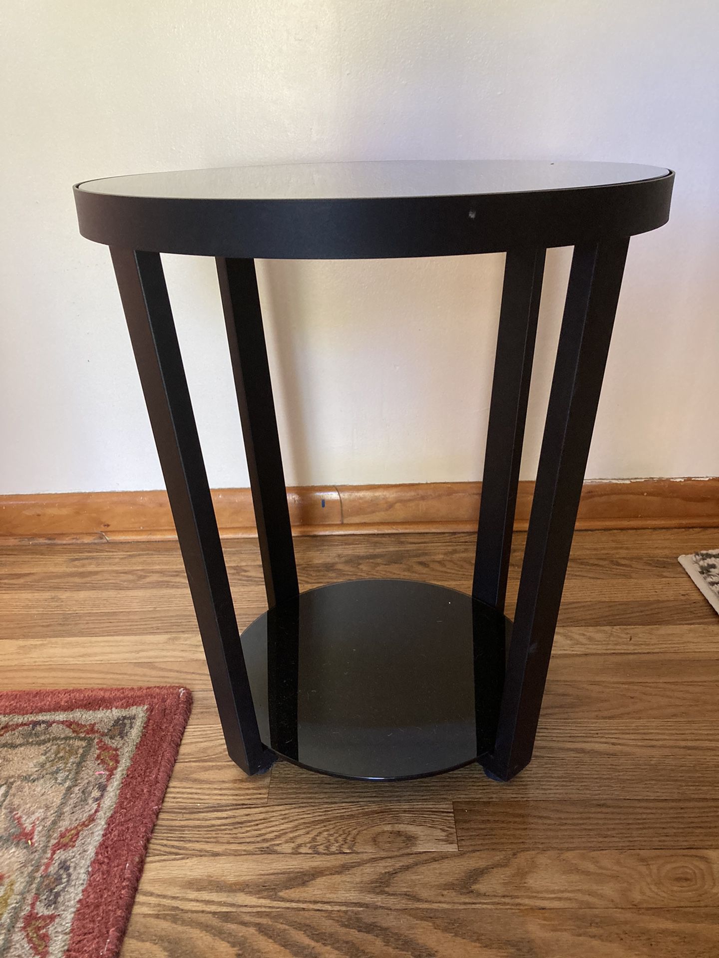 Black Metal And Glass End Tables Matching Set