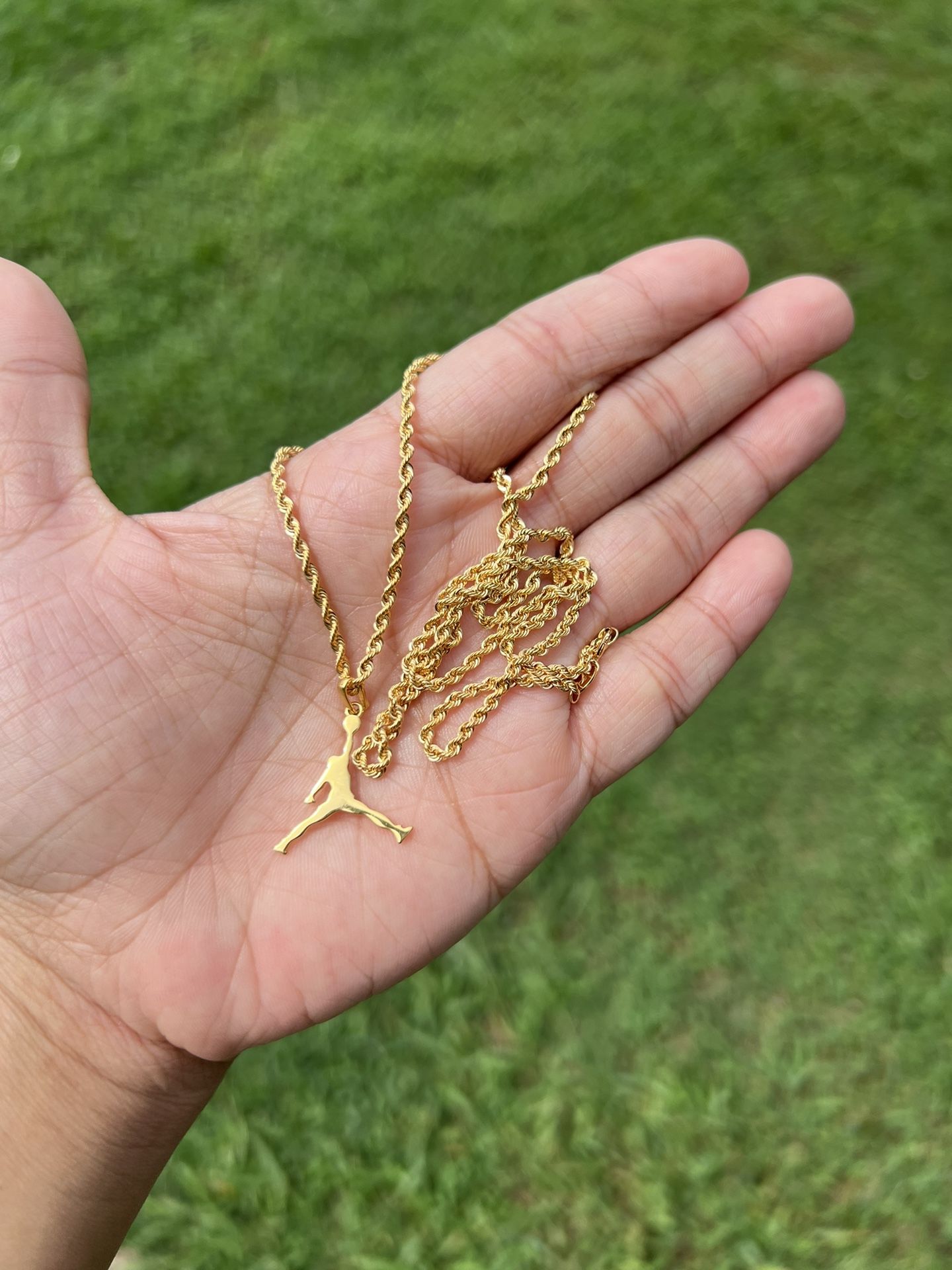 18金(750)PENDANT ( 読んでください) 18k Gold Plated $100 Dollar Stack Cash Pendant