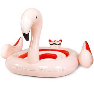 6-Person Inflatable Flamingo Floating Island With Electric Pump