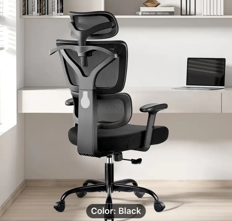 Office Chair Ergonomic Executive Chair, High Back Gaming Chair, Reclining Comfy Home Chair Lumbar Support Breathable Mesh Computer Chair Adjustable Ar
