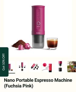 Nano Portable Espresso Machine (Fuchsia Pink)