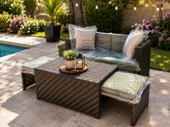 New outdoor patio furniture seating set Sunbrella