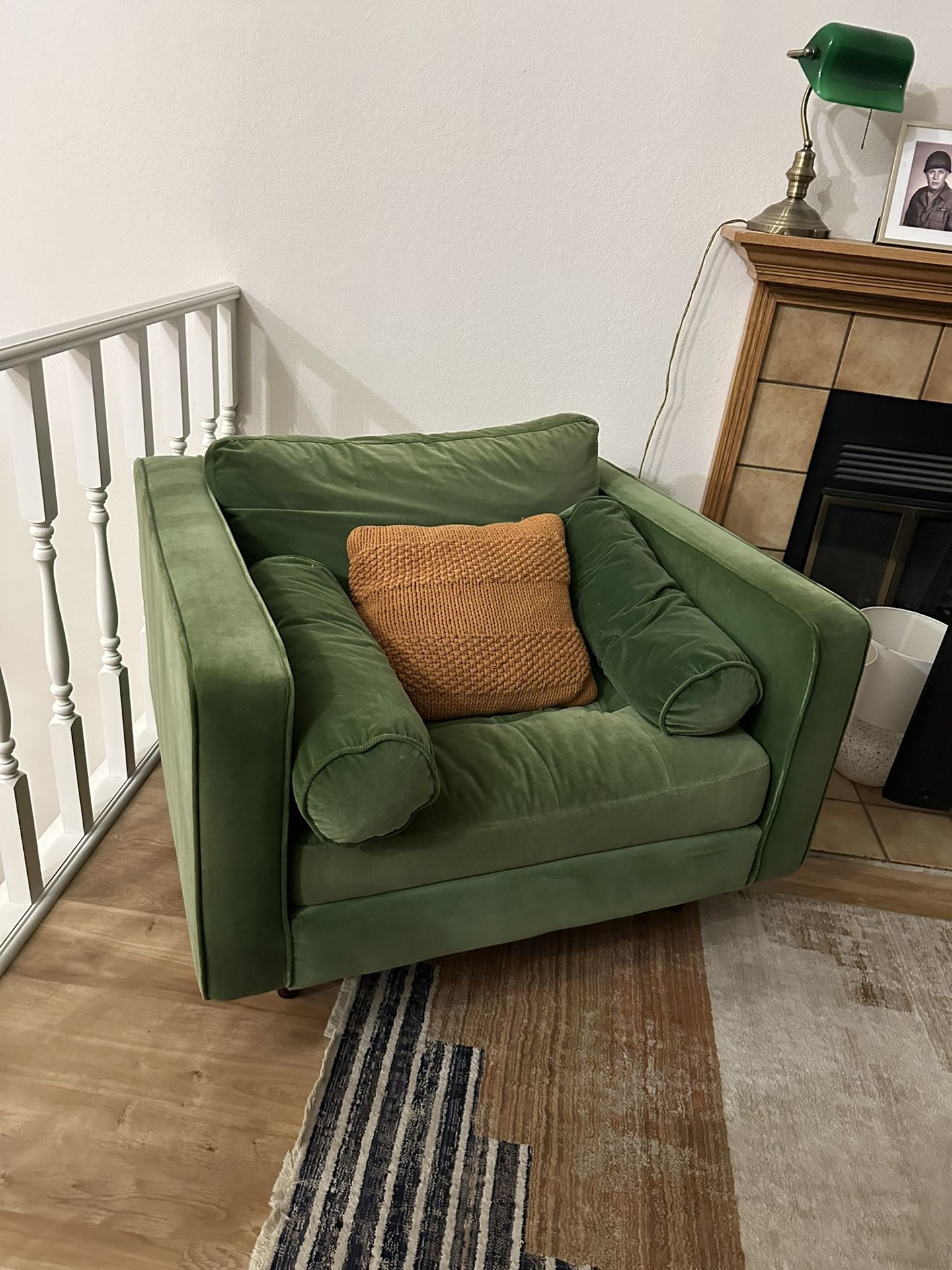 Article Sven 42" Tufted Velvet Lounge Chair - Green