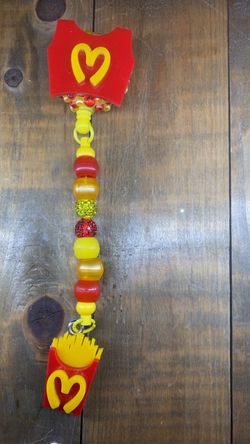 McDonald's Themed Beaded Charm Keychain