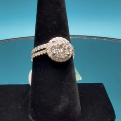 # 71- Moissanite Wedding Ring Set - 3.3 Carats Total Size 7