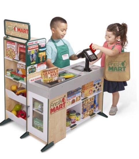 Pretend Grocery store shopping check out stand