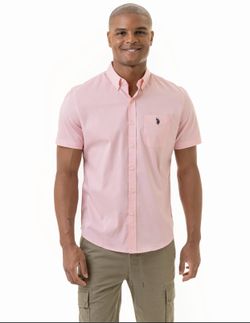 US Polo Short Sleeve Poplin Button up Shirt