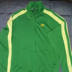 Vintage / Y2K Nike Full Zipper Front Track Jacket Small Green Yellow Stripes GB