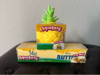 2x New Squeeezy Pineapple & Squeezy Butter Soft Squishy Toys