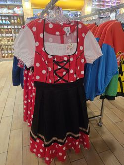 NWT Disney Parks The Dress Shop Minnie Mouse Epcot Germany Dirndl Womens Sz L