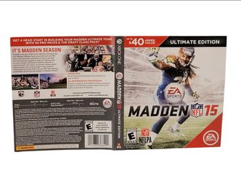 [ARTWORK ONLY] EA Sports Madden NFL 15 (Xbox One, 2014)Football [NO GAME/NO CASE. The image displays the complete flat insert cover artwork for Madden