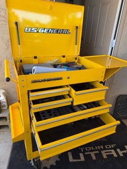 5 drawer rolling tool cart with side teay