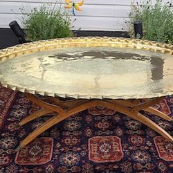 Vintage Brass Extra Large Serving Tray Dinner Coffee Table Top