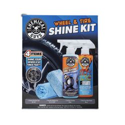 Wheel Cleaner Spray Tire Shine Dressing Applicator Pad Microfiber Towel Chemical Guys Auto Car Detailing Kit Supplies Set