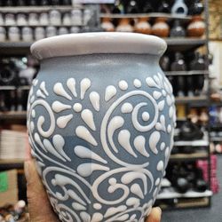 💥 Talavera Cantaro/Flower Vase 💐🤍💙