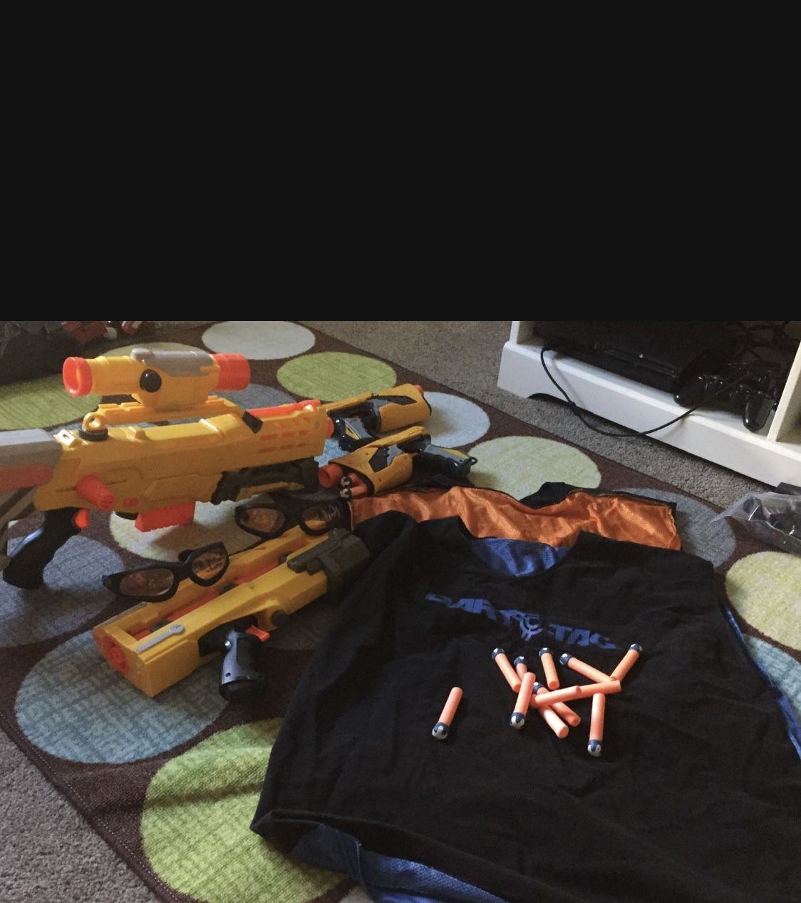 Nerf Blaster Guns With Glasses and Tatical Vests