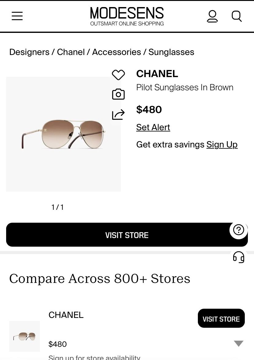 CHANEL Pilot Sunglasses In Brown