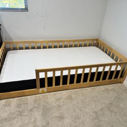 Twin Floor Bed With Mattress 