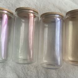 Vasos Iridescent, Clear, Snow 