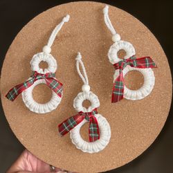 Macrame Snowman Ornaments