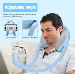 Adjustable Foldable Neck Phone Holder, Lazy Gooseneck Neck Phone Pillow Holder Bracket 360° Rotate Phone Tablet Stand