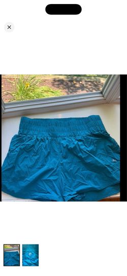 WOMENS LARGE HIGH WAISTED ATHLETIC SHORTS BLUE JOYLAB