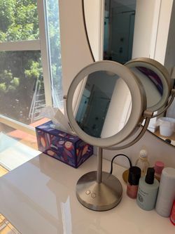 Conair Halo Double-Sided LED Lighted Makeup Mirror — Satin Nickel