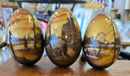 Hand Painted, Russian Lacquer Wooden Eggs. $20 EACH PLEASE READ DESCRIPTION