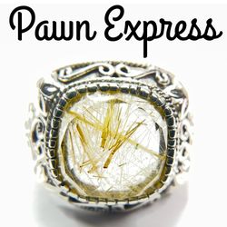 Sterling Silver Golden Rutilated Quartz Ring 