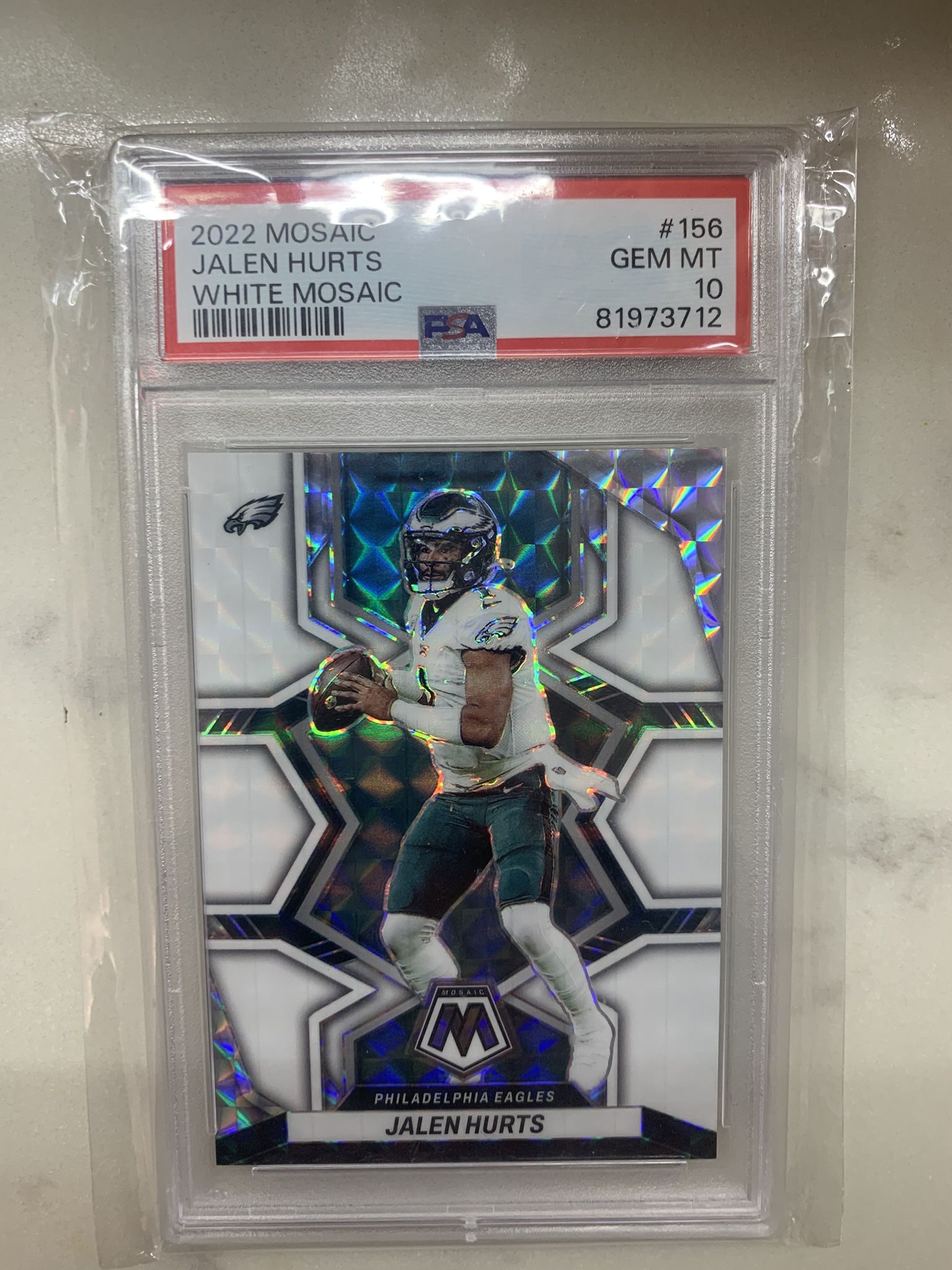 2022 wMosaic Jalen Hurts White Mosaic SSP /25 PSA Gem Mint 10