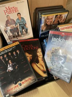 Toshiba DVD Player and giant Box of DVDs
