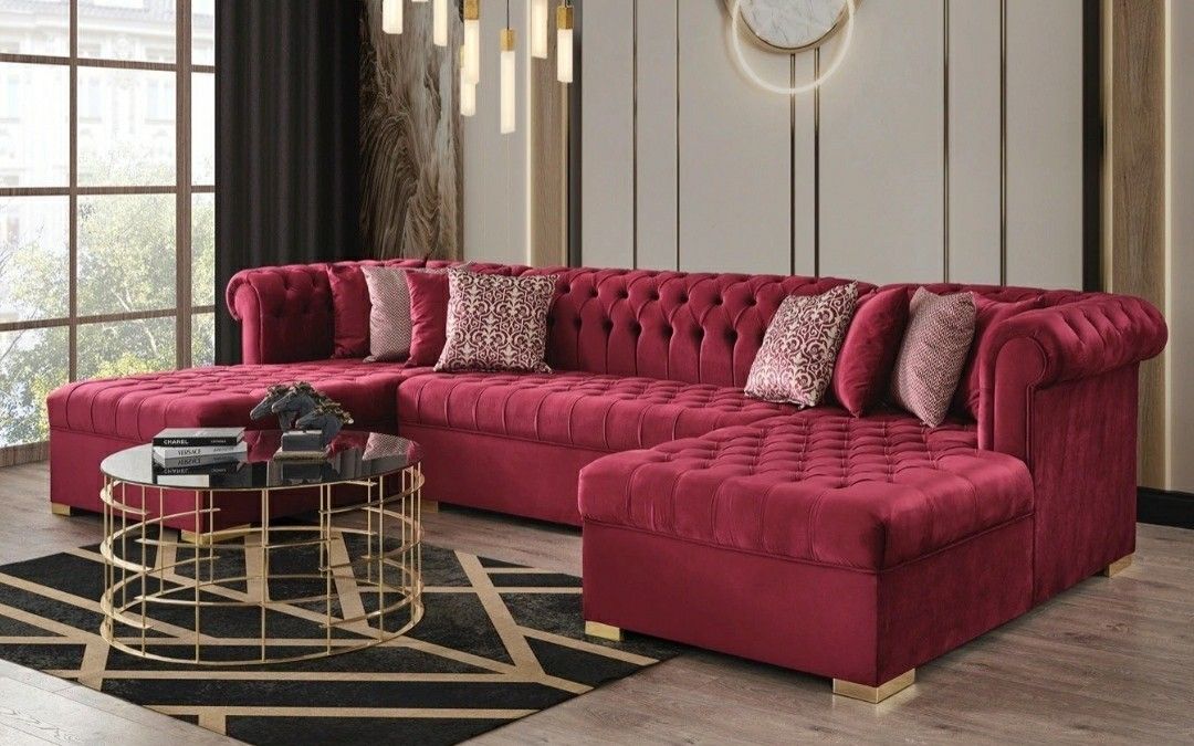 Sheffield Luxury Maroon Sectional