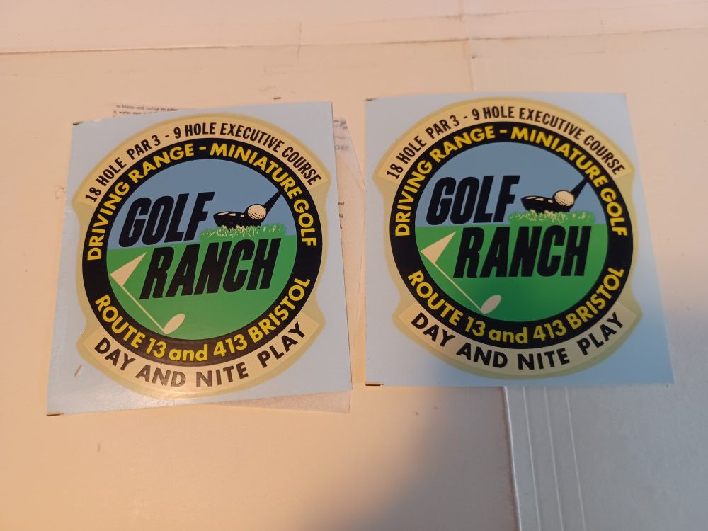 Vintage "Golf Ranch" Decals, Bristol, PA