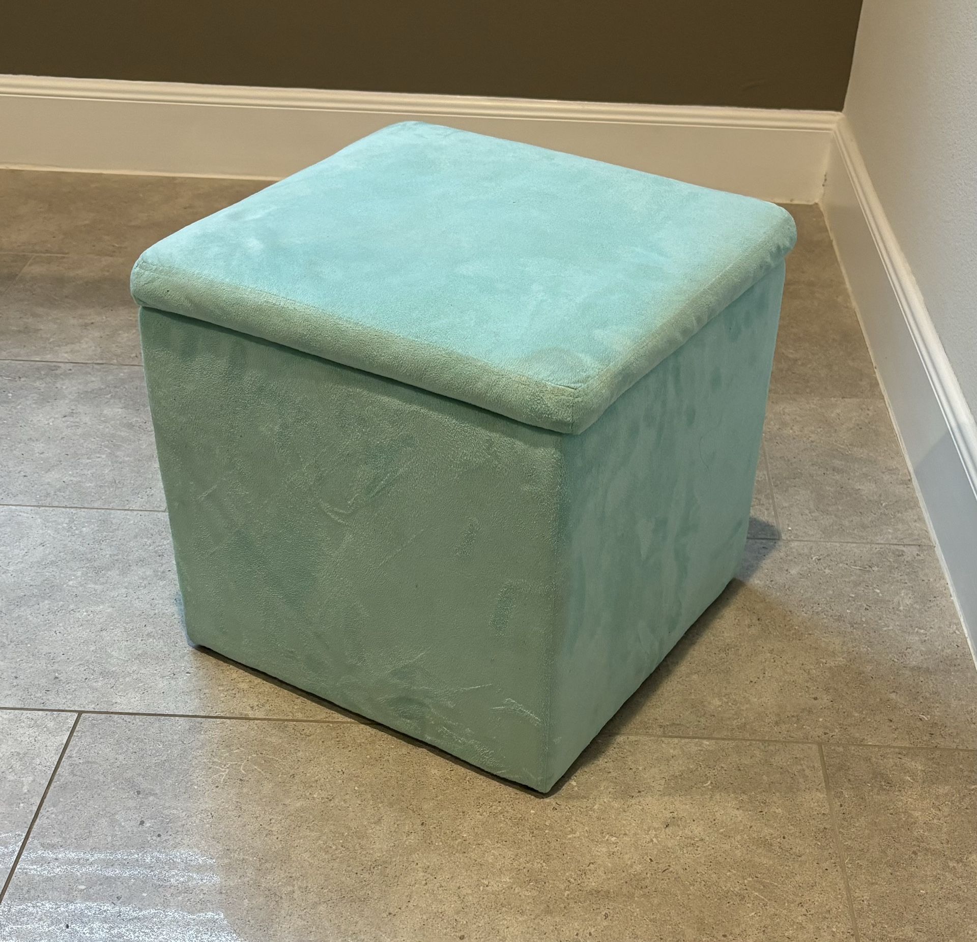 Blue Ottoman Storage Cube