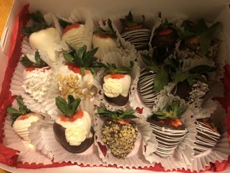 Strawberries covered in chocolate