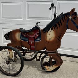 $550 – Rare 1949 Canterpony Mechanical Horse Tricycle – Vintage Ride-On Toy