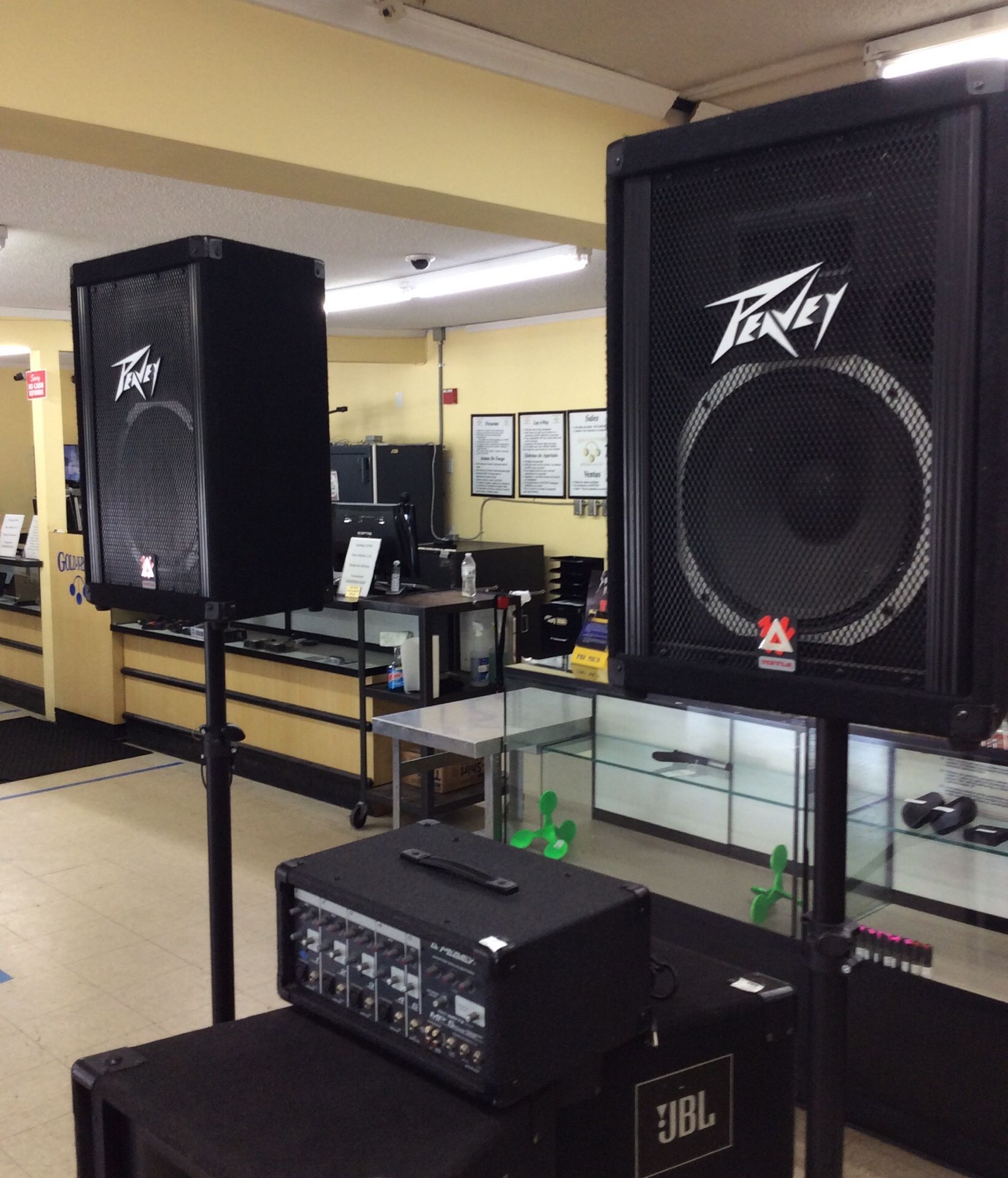 Peavy PA system,speakers,stands,wires