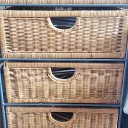 5 Drawer Wicker Basket Chest