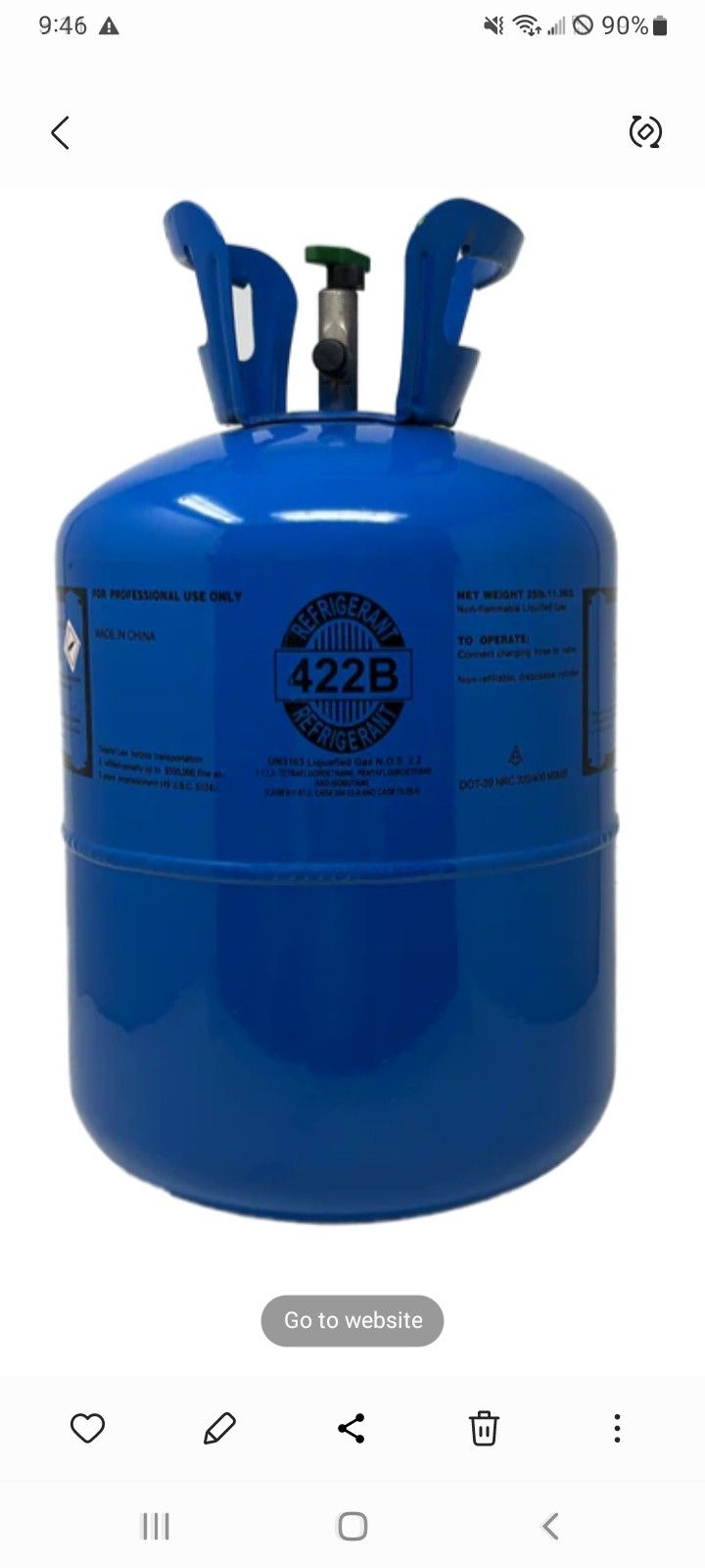 New Sealed 422 B Liquefied Gas 25 Pounds High-quality $250 Pick Up At Country Club And Grant