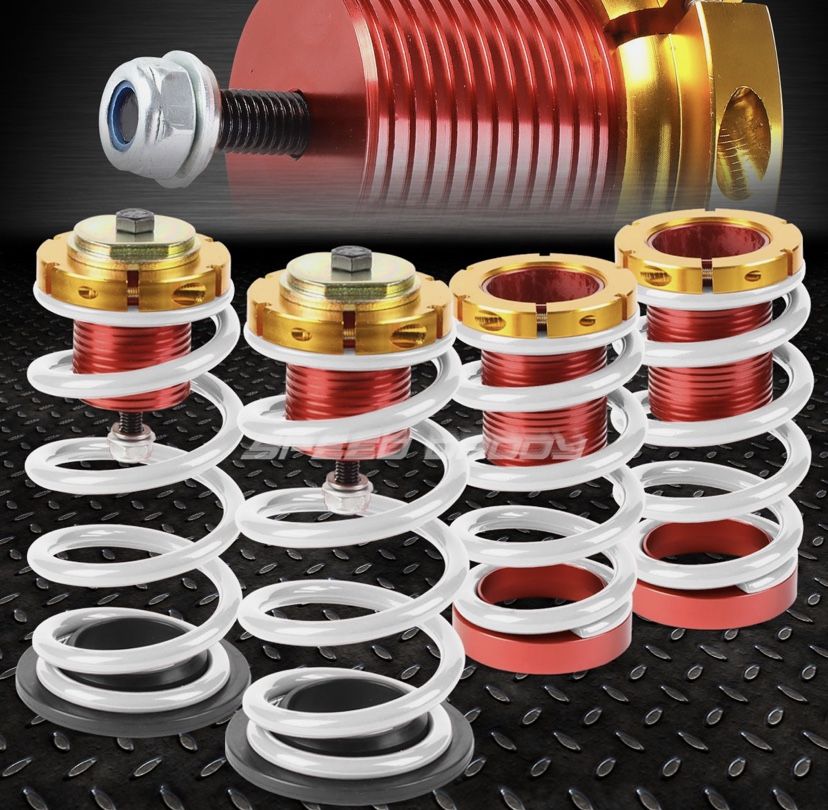 12-15 HONDA CIVIC 1-4"ADJUSTABLE WHITE SPRING COILOVER SUSPENSION LOWERING REBAJA DE LA SUSPENSIÓN COILOVER DE RESORTE BLANCO AJUSTABLE