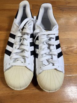 Adidas Superstar C77124 White Black Leather Shell Toe Shoes Men’s Size