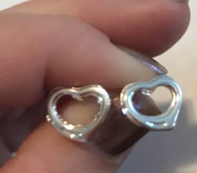 Silver heart earrings
