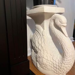 Pair of Large White Swan Plant Stand/ Stool