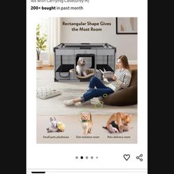 Dog Playpen,Fabric Fence, Portable Soft Cat Kennel Crate, Breathable Exercise Puppy Pen,PVC Pipe Frame,Indoor Outdoor Cage for Small Animals Under 25 