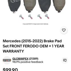 2015-2022 MERCEDES C300 CERAMIC BRAKE PADS
